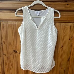 Market & Spruce Sleeveless Tank Top V-Neck White Women's Size Small